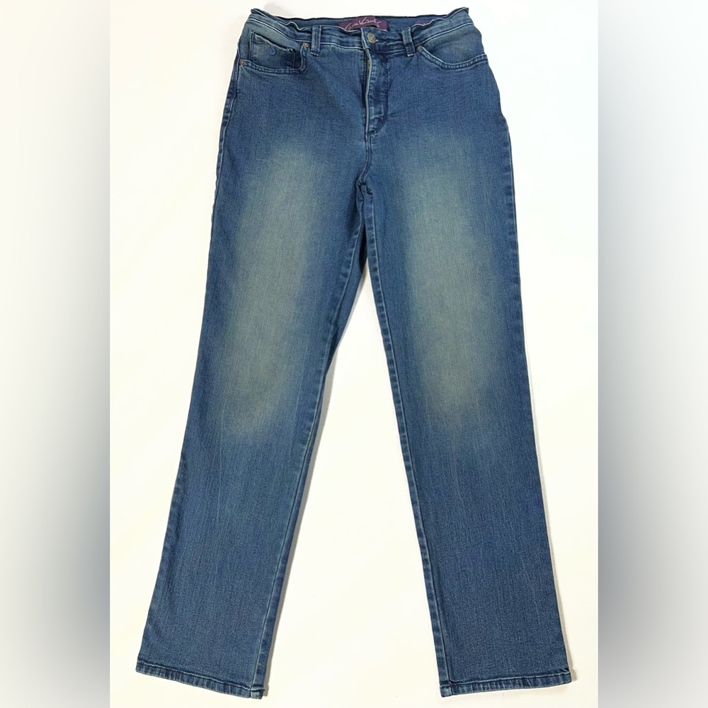 Gloria Vanderbilt- Amanda Sz 6 Jeans Blue Denim Dark Wash Faded Straight A-19